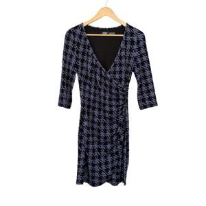 New GUESS Penelope Faux Wrap Zipper Black Purple Dress | 6